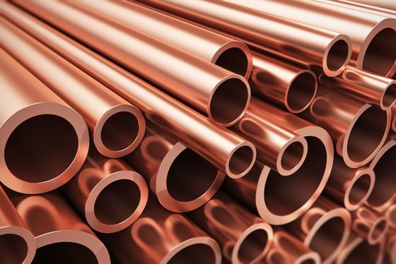 C11000 ASTM কপার পাইপ , এয়ার কন্ডিশনার কপার পাইপ 0.2mm 0.5mm পুরুত্ব